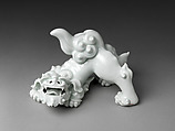 Lion-dog (Shishi), Porcelain with incised decoration under celadon glaze (Hizen ware: Hirado type), Japan