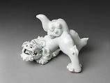 Lion-dog (Shishi), Porcelain with incised decoration under celadon glaze (Hizen ware: Hirado type), Japan