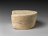 Pillow with Peonies, Stoneware with sgraffito decoration (Cizhou ware), China