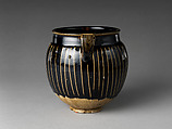 Jar with Handles, Stoneware with applied white slip ribs and black glaze (Cizhou ware), China