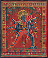 Chakrasamvara and consort Vajravarahi, Distemper on cotton cloth, Central Tibet