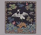 Rank Badge with Eastern Egret, Silk, metallic thread, China