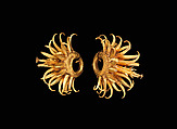 Circular Ear Ornaments with Curving Appendages, Gold, Indonesia (Java)