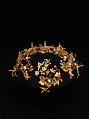 Head ornament, Gold, rubies, pearls, cat's-eyes, iron, China