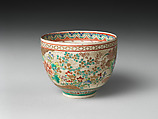 Teabowl, Stoneware with polychrome enamels and gold over finely crackled glaze (Satsuma ware), Japan
