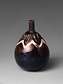 Sake Bottle (Tokkuri), Stoneware with crackled glaze (Satsuma ware), Japan