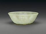 Bowl, Nephrite, white with greenish tint, China