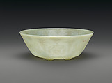 Bowl, Nephrite, white with greenish tint, China