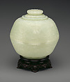Bowl and cover, Nephrite, white with very light greenish tint, China