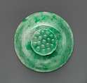 Bowl with cover, Jadeite, light emerald-green mingled with lavender-gray, China