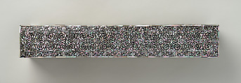 Palm-leaf Manuscript Storage Box, Lacquered wood with mother-of-pearl inlay; brass hinges and keyed lock., Thailand