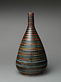 Bottle, Pottery with glaze (Hizen ware, Kutani type), Japan