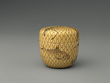Tea Caddy (Natsume), Stoneware with polychrome overglaze enamels and gold, Japan