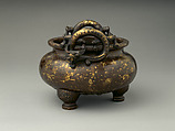 Incense burner, Copper alloy, parcel gilding, China