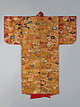 Noh Robe (Karaori), Twill-weave silk with supplementary weft patterning in silk and gold-leaf paper strips (karaori), Japan