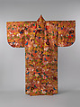 Noh Robe (Karaori), Twill-weave silk with supplementary weft patterning in silk and gold-leaf paper strips (karaori), Japan