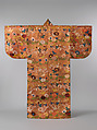 Noh Robe (Karaori) with Autumn Flowers and Grasses, Twill-weave silk brocade with supplementary weft patterning in metallic thread, Japan