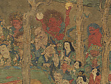 Death of the Historical Buddha (Nehan-zu), Hanging scroll; ink, color, and gold on silk, Japan