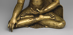Buddha Shakyamuni, Brass with colored pigments, Central Tibet