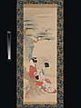 The Brine Maiden Matsukaze, Nishimura Shigenobu (Japanese, active 1729–39), Hanging scroll; ink and color on paper, Japan
