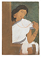 Young Woman with medallion, Y. G. Srimati  Indian, Watercolor on paper, India, Chennai
