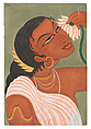 Woman with Lotus, Y. G. Srimati  Indian, Watercolor on paper, India (Chennai)