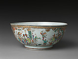 Bowl with acrobatic performance, Porcelain painted with overglaze polychrome enamels (Jingdezhen ware), China