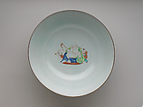 Bowl with acrobatic performance, Porcelain painted with overglaze polychrome enamels (Jingdezhen ware), China