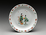 Plate with fairies, Porcelain painted with overglaze polychrome enamels (Jingdezhen ware), China