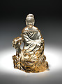 Bodhisattva Guanyin seated on a rock, Smoked crystal, China
