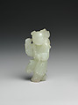 Boy riding a hobbyhorse, Jade (nephrite), China