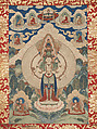 Eleven-headed bodhisattva Guanyin, Silk and metal thread embroidery, China