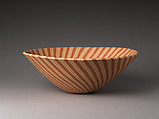 Large bowl with stripes, Itō Sekisui V (Japanese, born 1941), Marbleized stoneware (neriage), Japan