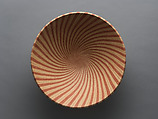 Large bowl with stripes, Itō Sekisui V (Japanese, born 1941), Marbleized stoneware (neriage), Japan