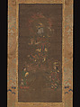 Mount Kurama Mandala: Bishamonten Triad, Unidentified Artist, Hanging scroll; ink, color, and gold on silk, Japan