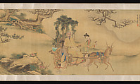 Portrait of Shaoyu in the guise of Liu Ling, Unidentified artist  , active late 18th–early 19th century, Handscroll; ink and color on silk, China