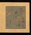 Scenes and Calligraphic Excerpts from The Tale of Genji, Tosa School, Shikishi (poetry cards) mounted in an orihon album; calligraphies: ink on decorated paper; paintings: ink, color, and gold on paper, Japan