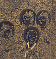 Illustrated manuscript of the Lotus Sutra (Miaofa lianhua jing), Volume 2, Unidentified artist (mid-14th century), Accordion-fold book; gold and silver on indigo-dyed mulberry paper, Korea