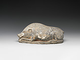 Pig, Earthenware with pigment, China