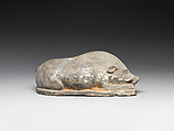 Pig, Earthenware with pigment, China