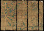 Map of China, Unidentified artist Chinese, Eight hanging scrolls; ink and color on silk, China