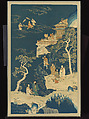 Panel with immortals, Silk and metal thread embroidered on silk ground, China