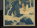 Panel with immortals, Silk and metal thread embroidery on silk satin, China