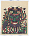 New Year Picture of Zhong Kui, the Demon-queller, Unidentified artist(s), early 20th century, Woodblock print; ink and color on paper, China
