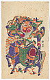New Year Picture of Equestrian Door God (left one of a pair), Unidentified artist(s) , Chinese, early 20th century, Polychrome woodblock print; ink and color on paper, China