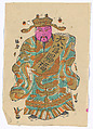 New Year Picture of Celestial Official Bestowing Good Fortune, Unidentified artist(s), early 20th century, Woodblock print; ink and color on paper, China