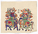 New Year Picture of Paired Door Gods Qin Qiong and Yuchi Gong, Unidentified artist(s), early 20th century, Woodblock print; ink and color on paper, China