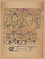 Paper Talisman with Paired Military Door Gods, Unidentified artist(s) , early 20th century, Polychrome woodblock print; ink and color on paper, China