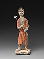 Man with a hoe, Earthenware with pigment, China