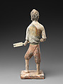 Man with a shovel, Earthenware with pigment, China